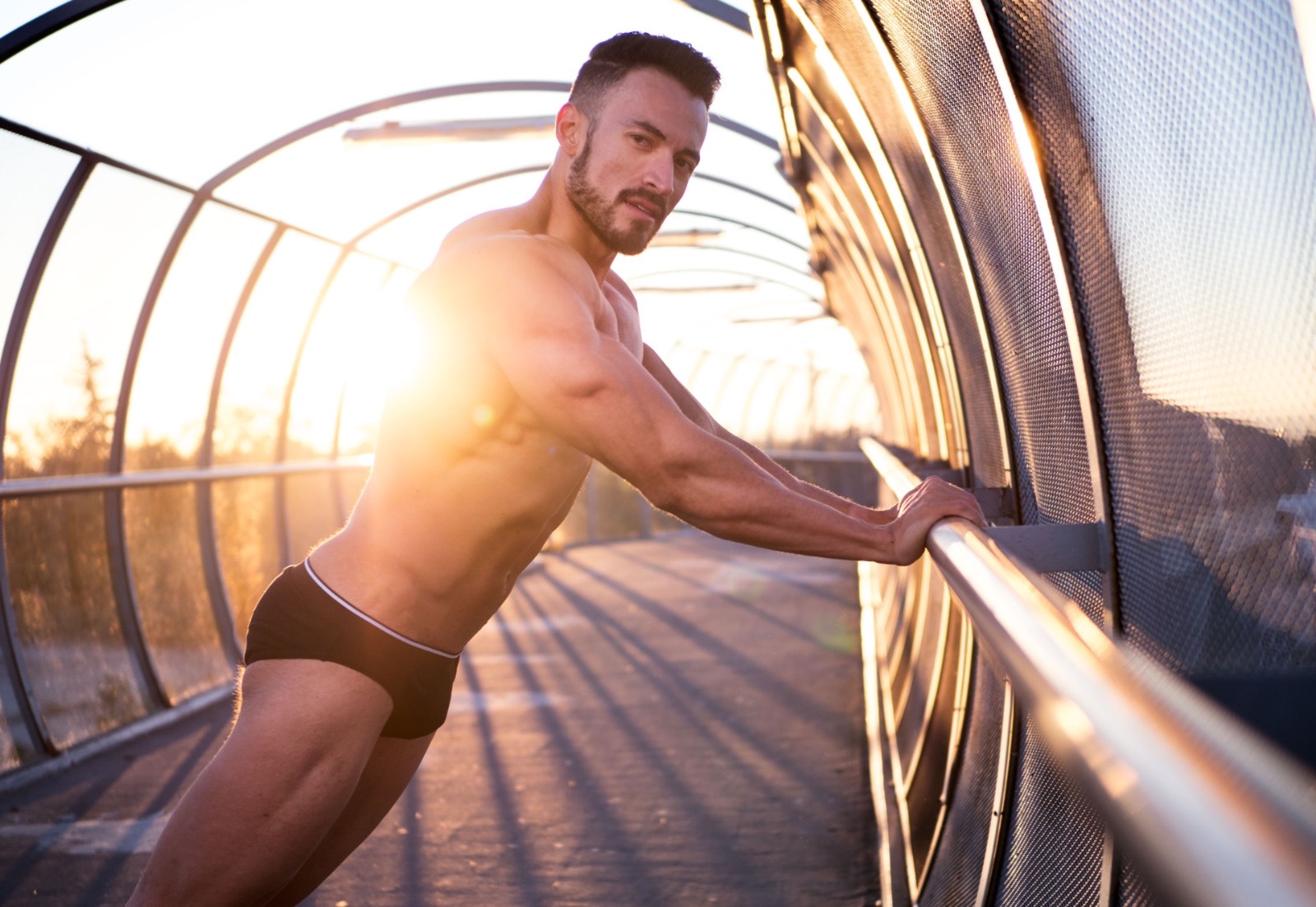 Fotografía fitness masculina en exterior, Madrid